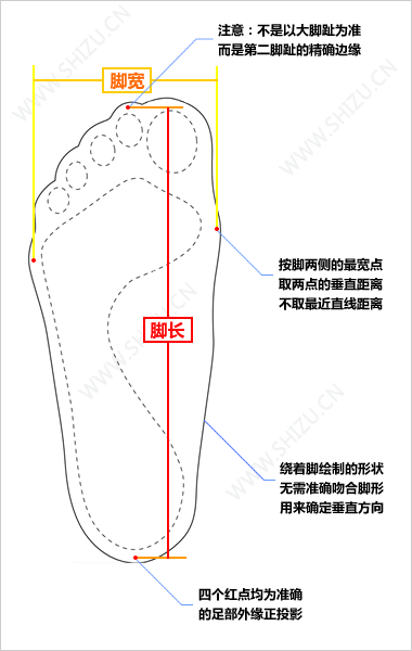 测量脚的方法