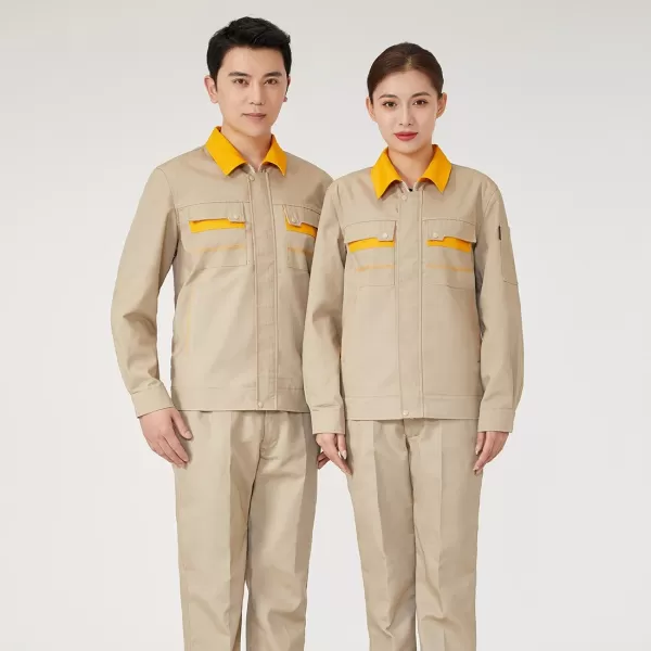 Khaki &amp; Golden Yellow Work Uniform AC2201-2